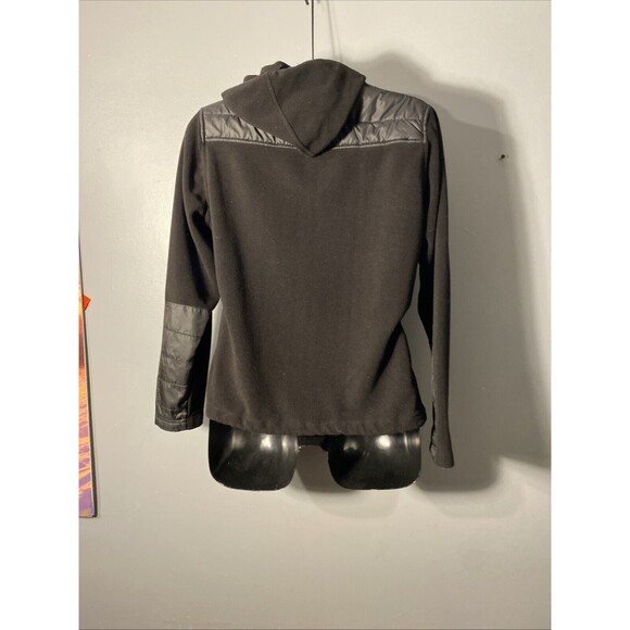 New Balance Women's Fleece Hoodie Jacket Large Full Zipper Black Pink - Picture 3 of 5